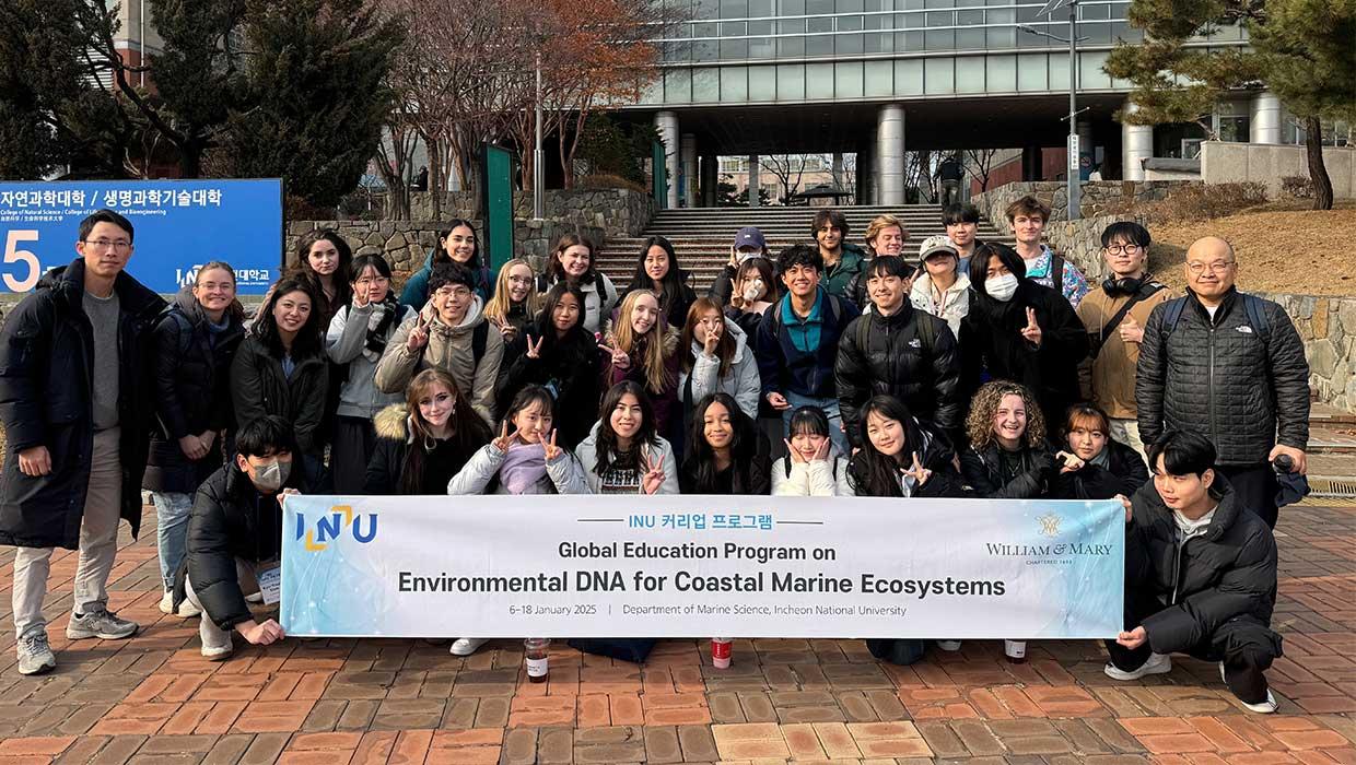 Completion of global education program for marine ecosystem using environmental DNA with Incheon National University, William & Mary University, USA 대표이미지